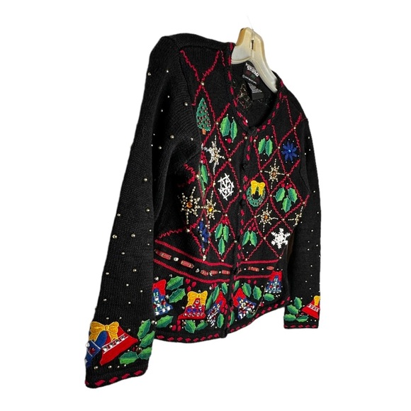 Vintage Designers Originals Studio Ho Ho Ho Christmas‎ Cardigan Sweater - Picture 3 of 6
